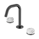 Nero Serenity Basin Set Edge Spout With Arabescato Corchia Handle Gun Metal