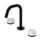 Nero Serenity Basin Set Edge Spout With Arabescato Corchia Handle Matte Black