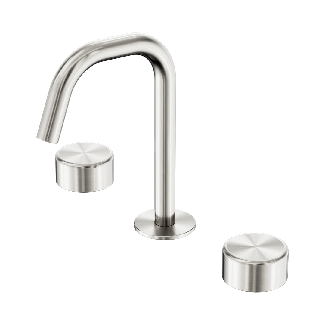 Nero Serenity Basin Set Edge Spout With Metal Handle Brushed Nickel