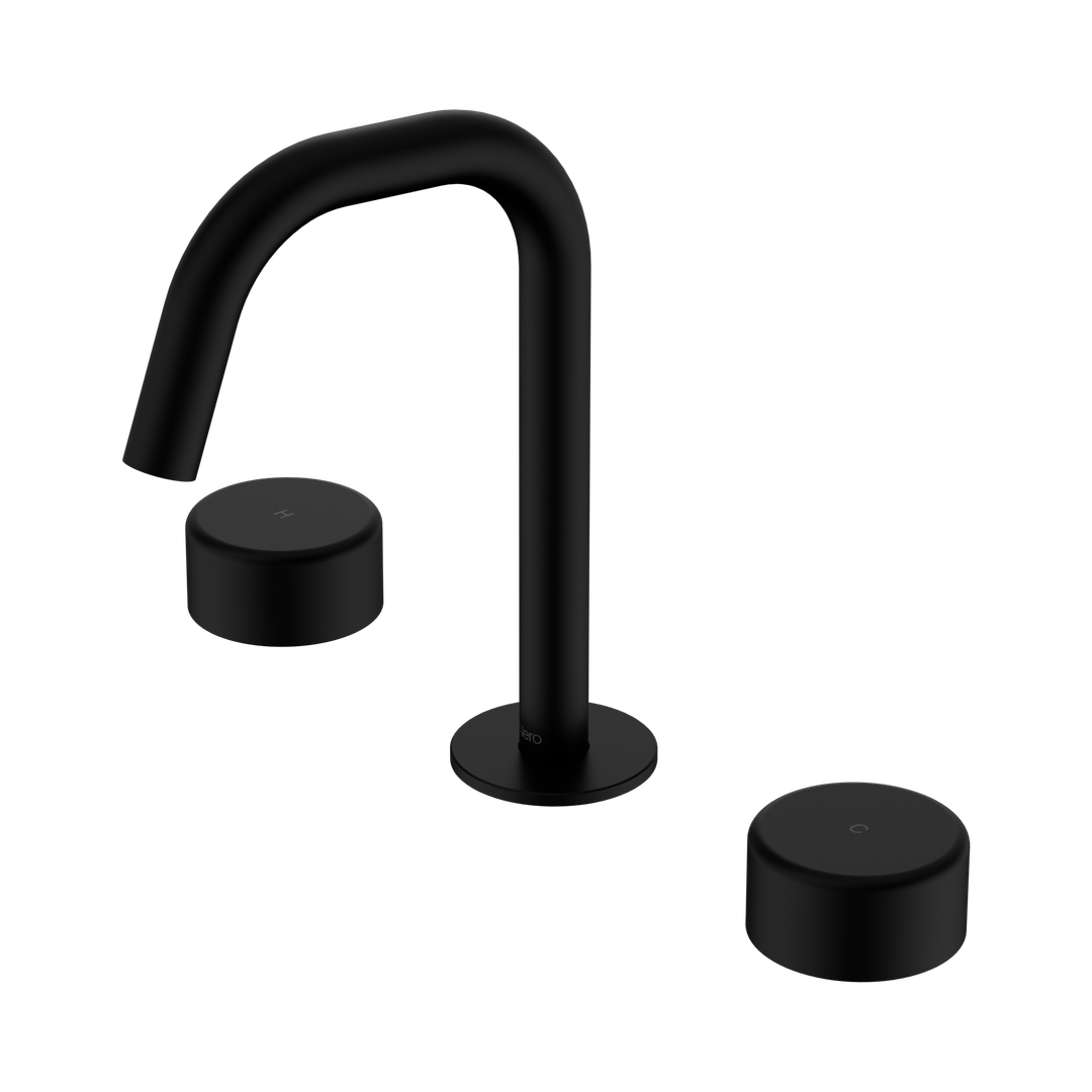 Nero Serenity Basin Set Edge Spout With Metal Handle Matte Black