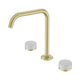 Nero Serenity Bath/Kitchen Set Edge Spout With Carrara Handle Brushed Gold