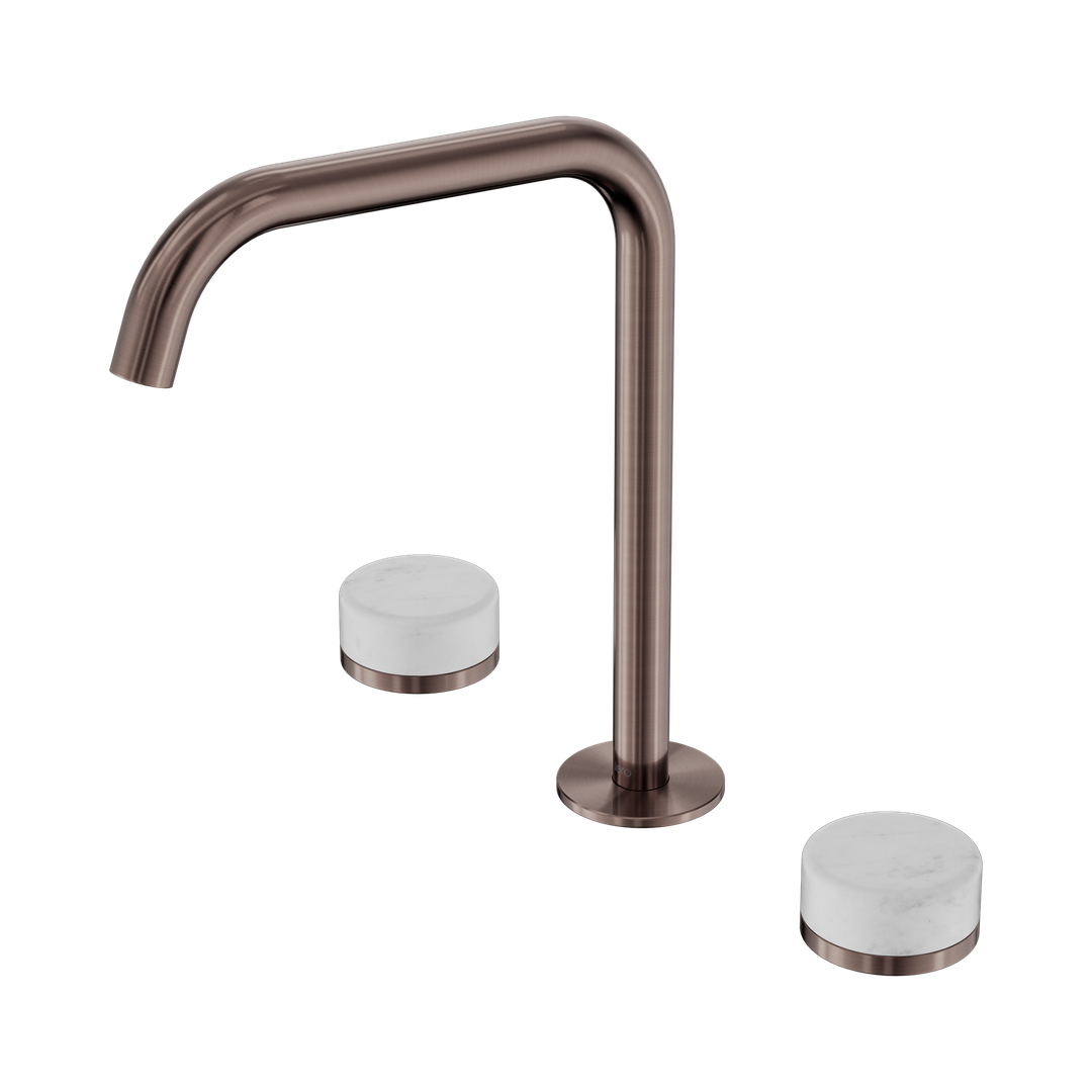 Nero Serenity Bath/Kitchen Set Edge Spout With Carrara Handle Brushed Bronze