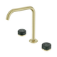 Nero Serenity Bath/Kitchen Set Edge Spout Brushed Gold With Verde Alpi Handle