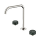 Nero Serenity Bath/Kitchen Set Edge Spout Brushed Nickel With Verde Alpi Handle