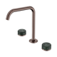 Nero Serenity Bath/Kitchen Set Edge Spout Brushed Bronze With Verde Alpi Handle
