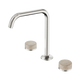 Nero Serenity Bath/Kitchen Set Edge Spout Brushed Nickel With Rome Travertine Handle