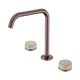 Nero Serenity Bath/Kitchen Set Edge Spout Brushed Bronze With Rome Travertine Handle