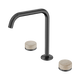 Nero Serenity Bath/Kitchen Set Edge Spout Gun Metal With Rome Travertine Handle