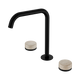 Nero Serenity Bath/Kitchen Set Edge Spout Matte Black With Rome Travertine Handle
