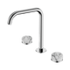 Nero Serenity Bath/Kitchen Set Edge Spout Chrome With Arabescato Corchia Handle
