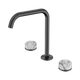 Nero Serenity Bath/Kitchen Set Edge Spout Gun Metal With Arabescato Corchia Handle