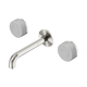 Nero Serenity Wall Basin Set 160Mm Spout Brushed Nickel With Carrara Handle