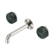 Nero Serenity Wall Basin Set 160Mm Spout Brushed Nickel With Verde Alpi Handle