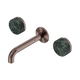 Nero Serenity Wall Basin Set 160Mm Spout Brushed Bronze With Verde Alpi Handle