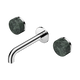 Nero Serenity Wall Basin Set 160Mm Spout Chrome With Verde Alpi Handle