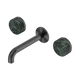 Nero Serenity Wall Basin Set 160Mm Spout With Verde Alpi Handle Gun Metal