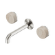 Nero Serenity Wall Basin Set 160Mm Spout With Rome Travertine Handle Brushed Nickel