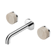 Nero Serenity Wall Basin Set 160Mm Spout With Rome Travertine Handle Chrome