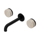 Nero Serenity Wall Basin Set 160Mm Spout With Rome Travertine Handle Matte Black