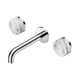 Nero Serenity Wall Basin Set 160Mm Spout With Arabescato Corchia Handle Chrome