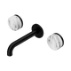 Nero Serenity Wall Basin Set 160Mm Spout With Arabescato Corchia Handle Matte Black