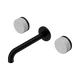Nero Serenity Wall Basin Set 185Mm Spout Matte Black With Carrara Handle