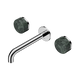 Nero Serenity Wall Basin Set 185Mm Spout Chrome With Verde Alpi Handle