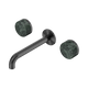 Nero Serenity Wall Basin Set 185Mm Spout Gun Metal With Verde Alpi Handle