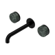 Nero Serenity Wall Basin Set 185Mm Spout Matte Black With Verde Alpi Handle