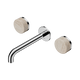 Nero Serenity Wall Basin Set 185Mm Spout Chrome With Rome Travertine Handle