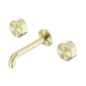 Nero Serenity Wall Basin Set 185Mm Spout Brushed Gold With Metal Handle