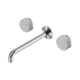 Nero Serenity Wall Basin Set 220Mm Spout Brushed Nickel With Carrara Handle
