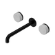 Nero Serenity Wall Basin Set 220Mm Spout Matte Black With Carrara Handle