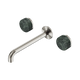 Nero Serenity Wall Basin Set 220Mm Spout Brushed Nickel With Verde Alpi Handle