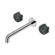 Nero Serenity Wall Basin Set 220Mm Spout Chrome With Verde Alpi Handle