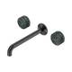 Nero Serenity Wall Basin Set 220Mm Spout With Verde Alpi Handle Gun Metal