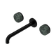 Nero Serenity Wall Basin Set 220Mm Spout Matte Black With Verde Alpi Handle