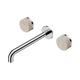 Nero Serenity Wall Basin Set 220Mm Spout Chrome With Rome Travertine Handle