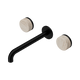 Nero Serenity Wall Basin Set 220Mm Spout With Rome Travertine Handle Matte Black
