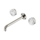 Nero Serenity Wall Basin Set 220Mm Spout Brushed Nickel With Arabescato Corchia Handle