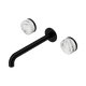Nero Serenity Wall Basin Set 220Mm Spout Matte Black With Arabescato Corchia Handle