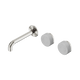 Nero Serenity Wall Basin Set 160Mm Offset Spout Brushed Nickel With Carrara Handle