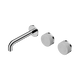 Nero Serenity Wall Basin Set 160Mm Offset Spout Chrome With Carrara Handle