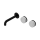Nero Serenity Wall Basin Set 160Mm Offset Spout Matte Black With Carrara Handle