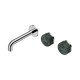 Nero Serenity Wall Basin Set 160Mm Offset Spout Chrome With Verde Alpi Handle