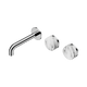 Nero Serenity Wall Basin Set 160Mm Offset Spout Chrome With Arabescato Corchia Handle