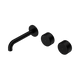 Nero Serenity Wall Basin Set 160Mm Offset Spout Matte Black With Metal Handle