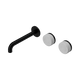 Nero Serenity Wall Basin Set 185Mm Offset Spout Matte Black With Carrara Handle