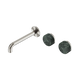 Nero Serenity Wall Basin Set 185Mm Offset Spout Brushed Nickel With Verde Alpi Handle