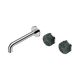 Nero Serenity Wall Basin Set 185Mm Offset Spout Chrome With Verde Alpi Handle